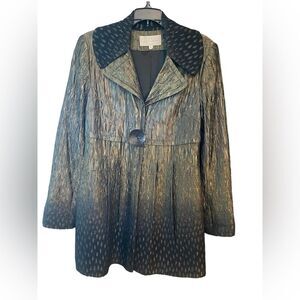Earl Rutenburg Sz 8 Vintage Olive Gold Black Vintage Retro High Waisted Coat